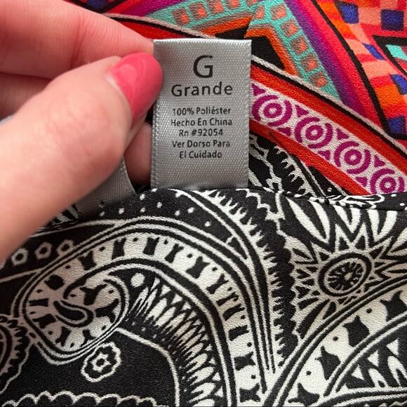 By Design Black & Pink Patterned Blouse Size L - Picture 6 of 12